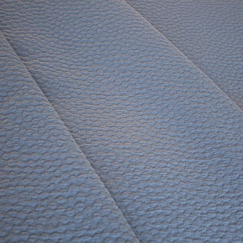 Modern Pebble Pattern Blue Cotton Queen Coverlet Set
