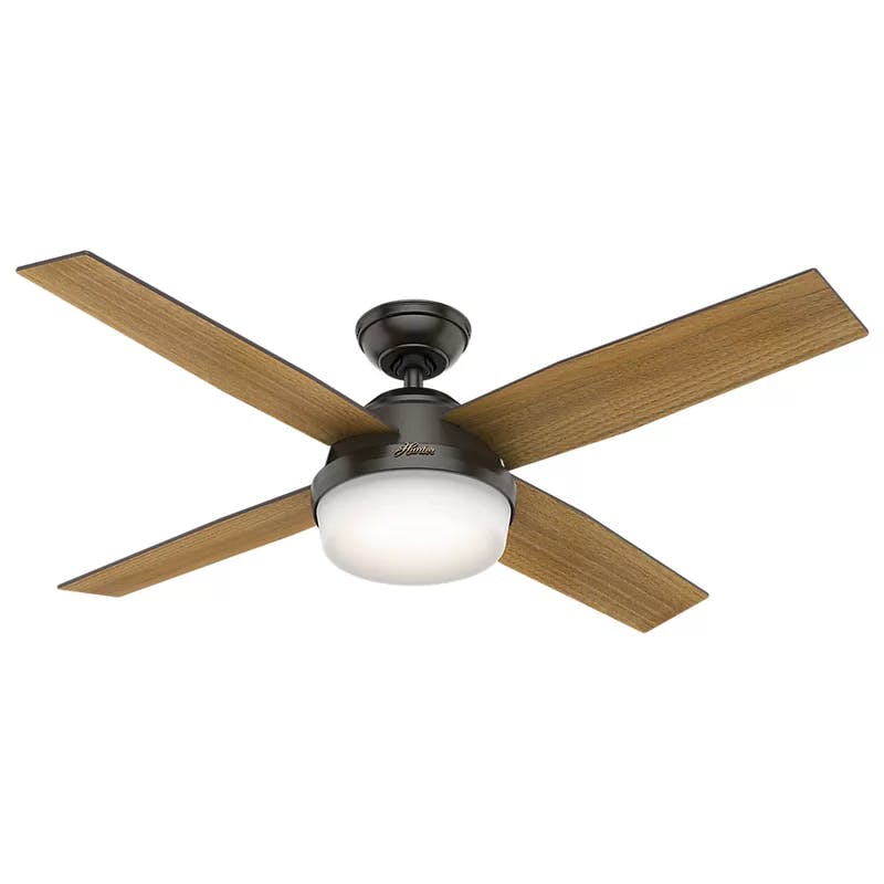 Noble Bronze 52" Contemporary Ceiling Fan with LED Light and Remote