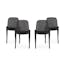 Set of 4 Black Stackable Plastic Modern Outdoor Dining Chairs