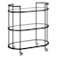 Modern Blackened Bronze 30" Wide Round Bar Cart with Tempered Glass Shelves