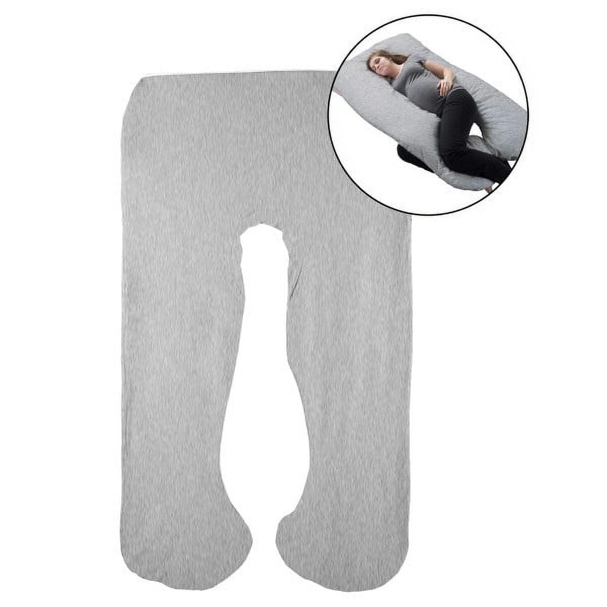 Soft Jersey Knit Cotton U-Shaped Full Body Pillow Cover - Gray
