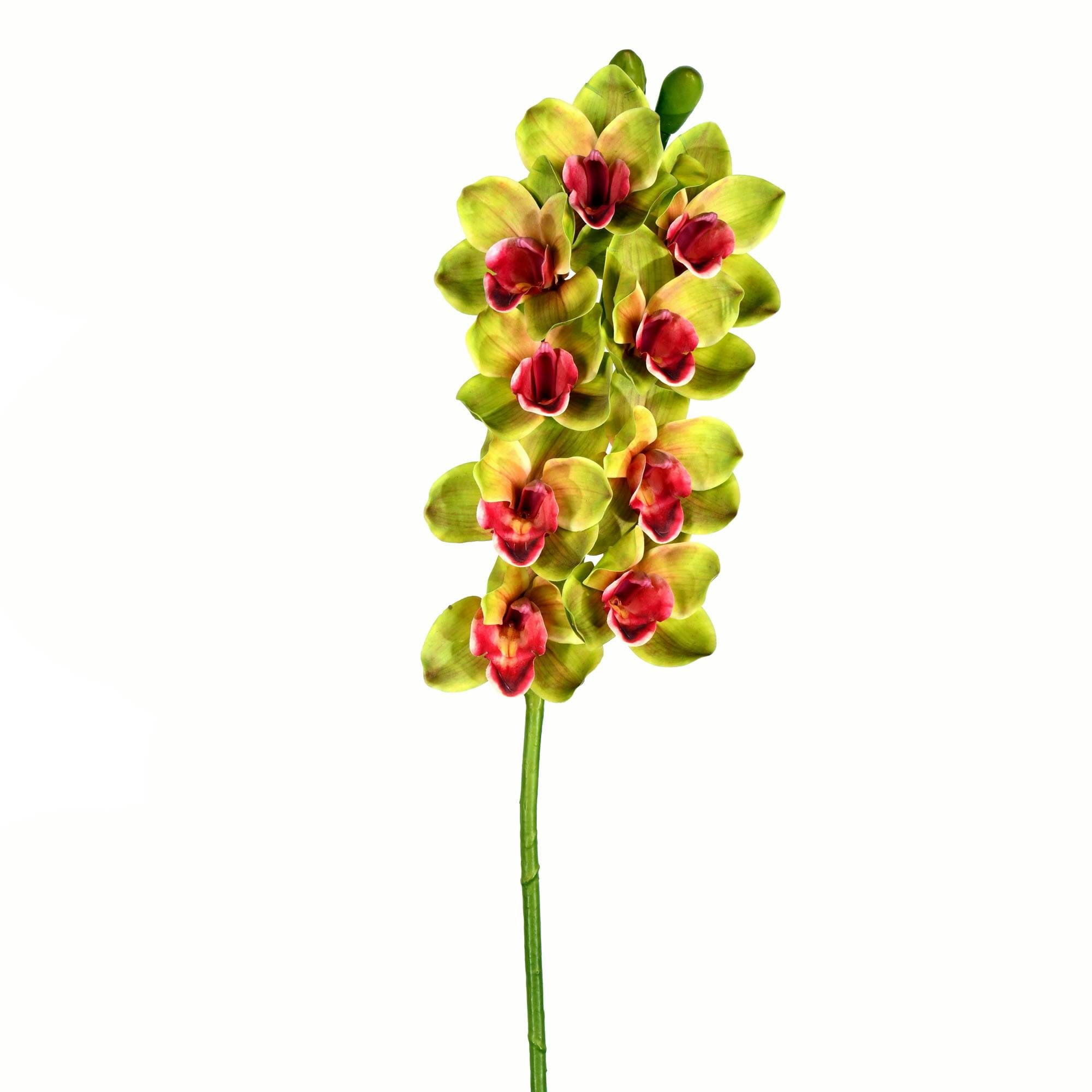 Elegant 33" Green Polyester Orchid Flower Stem