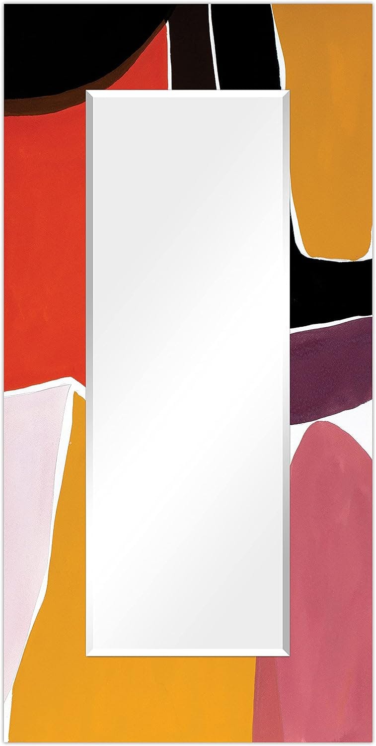 Finale I Beveled Edge Modern Art Deco Glass Wall Mirror 72" x 36"