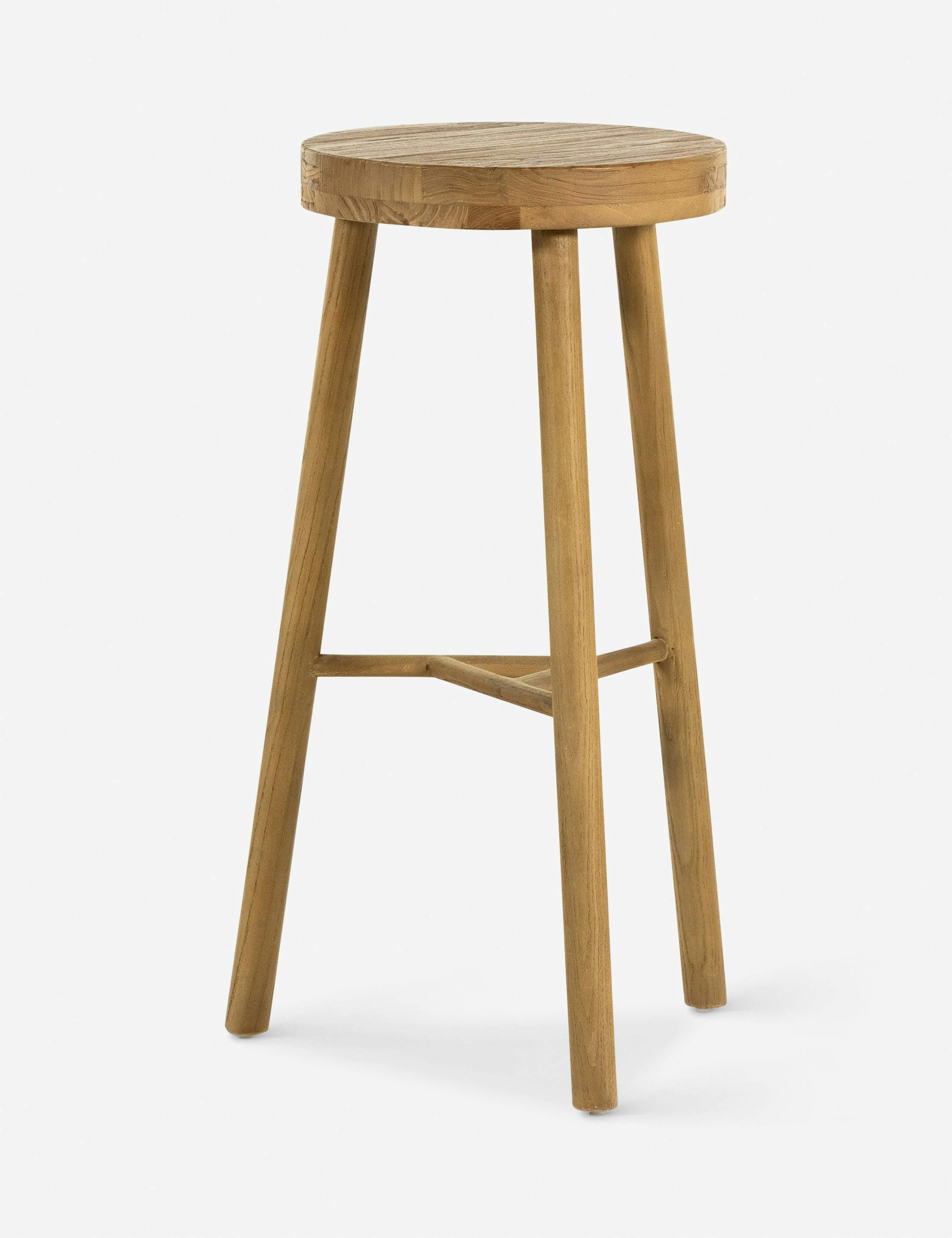 Rustic Nettlewood and Elm Bar Stool in White