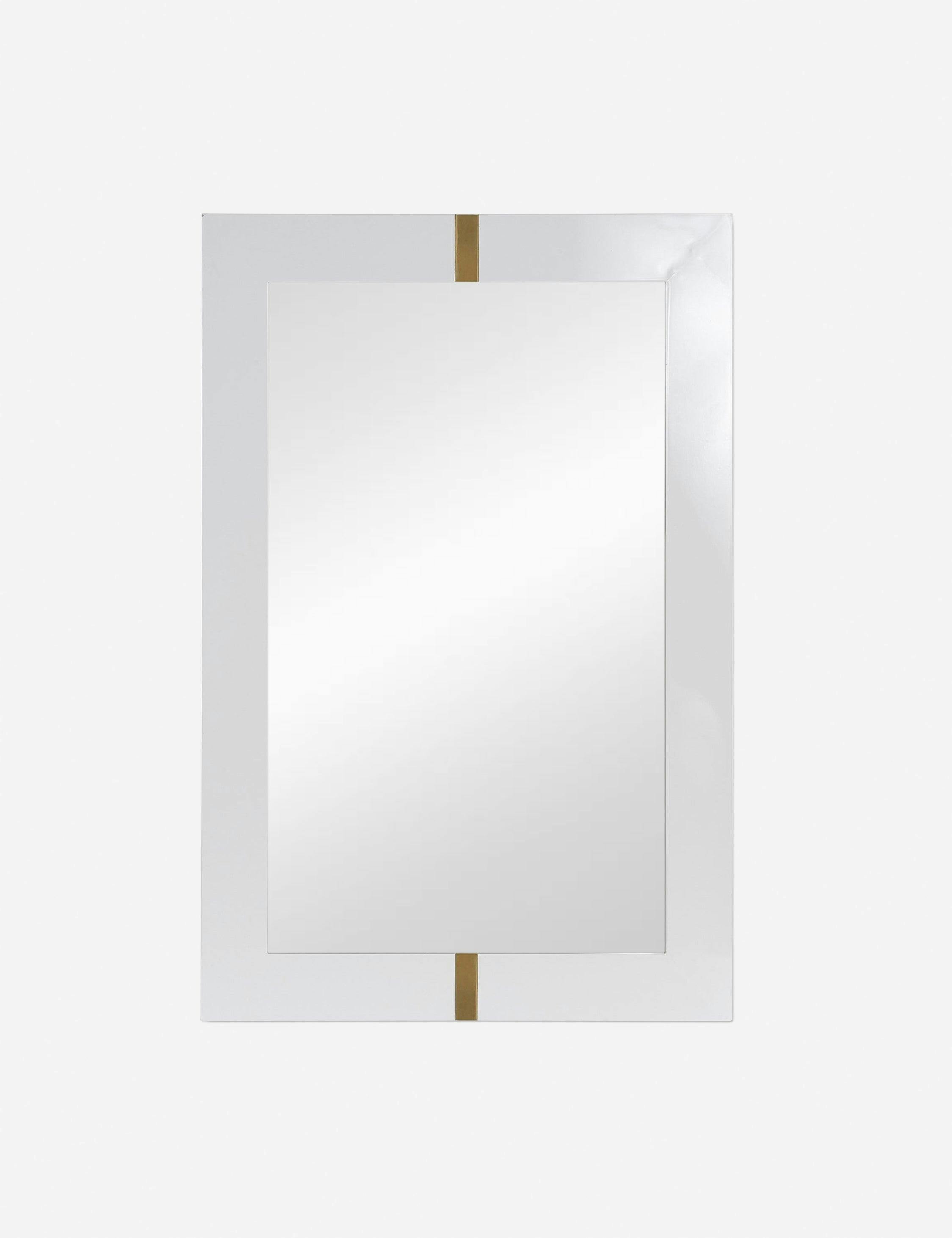 Liana 36"x24" Rectangular Wood Mirror with Gold Accents