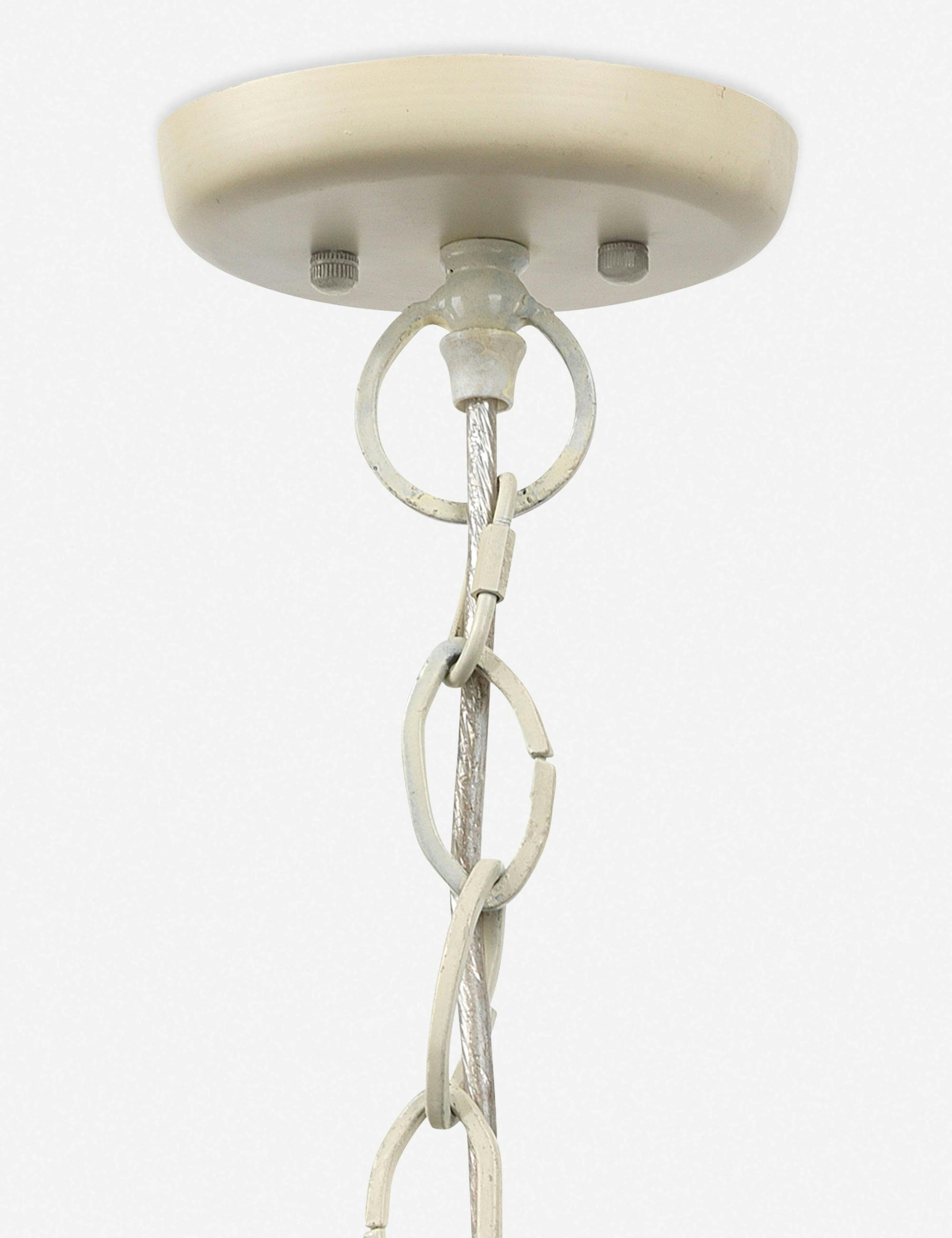 Karlene Off-White Beaded Large Pendant Light with Artisanal Design