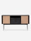 Miriam 59" Black Solid Wood and Steel Sideboard with Wicker Doors