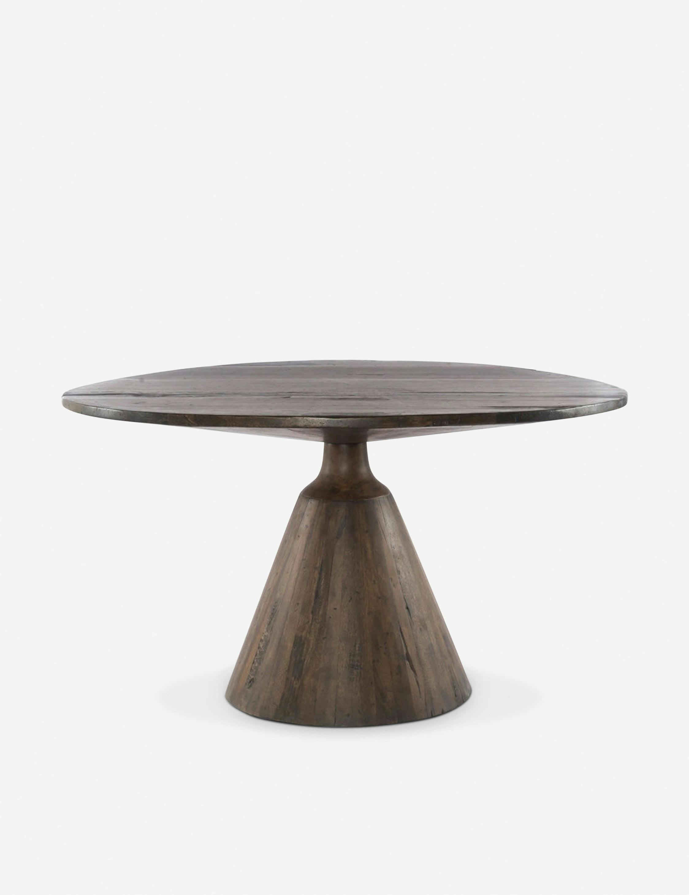 Reclaimed Wood & Marble Round Rustic Dining Table for Six