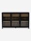 Millie Contemporary Black Oak 59'' Sideboard with Glass Doors