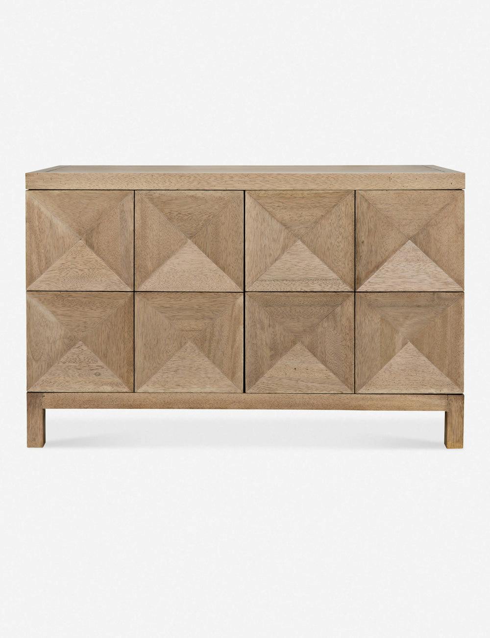 Quadrant 52'' Concave Diamond Pattern Solid Wood Sideboard in Washed Walnut