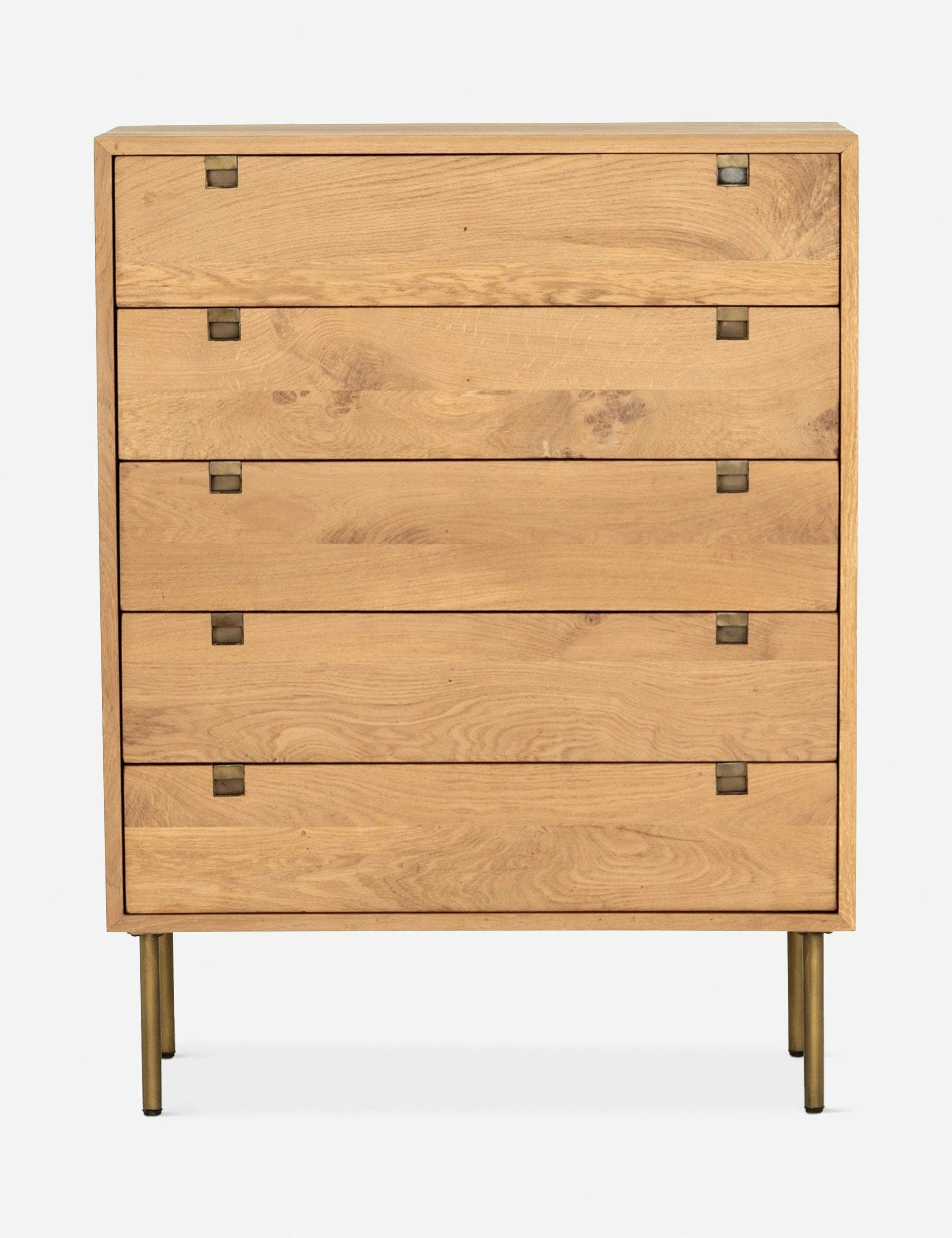 Mid-century Double Brown Dresser with Brass Legs and Oak Variations