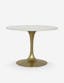 Lillia Antique Brass & Marble 36" Round Dining Table
