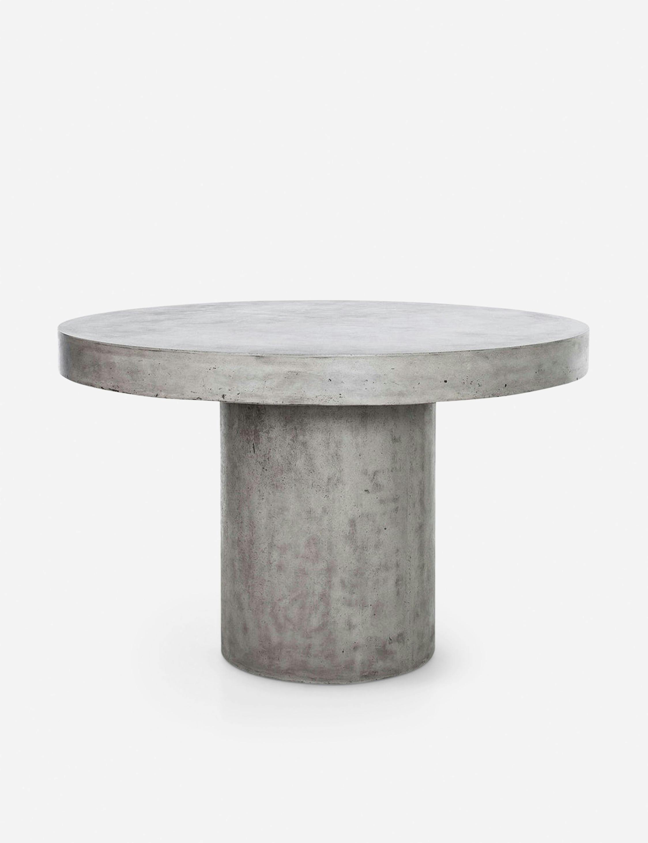 47'' Round Gray Cement Fiber Outdoor Dining Table