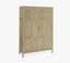 Anders 50'' Beige Transitional Rattan Bar Cabinet with Wine Storage