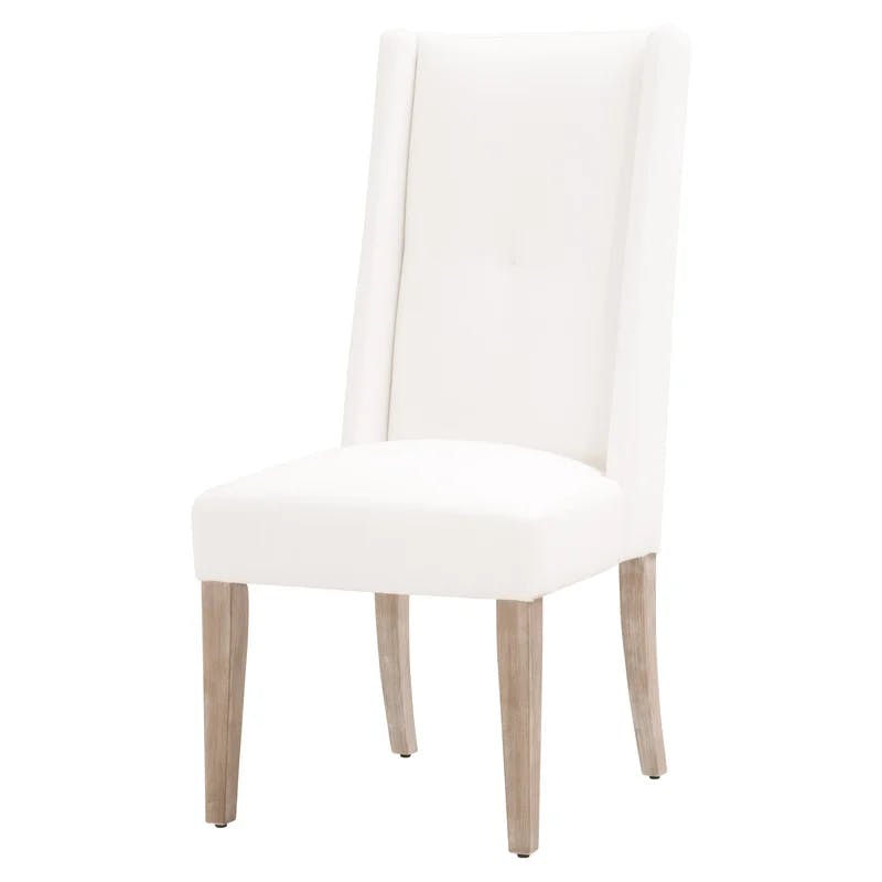 Rohrersville High-Back Winged Side Chair in White and Grey