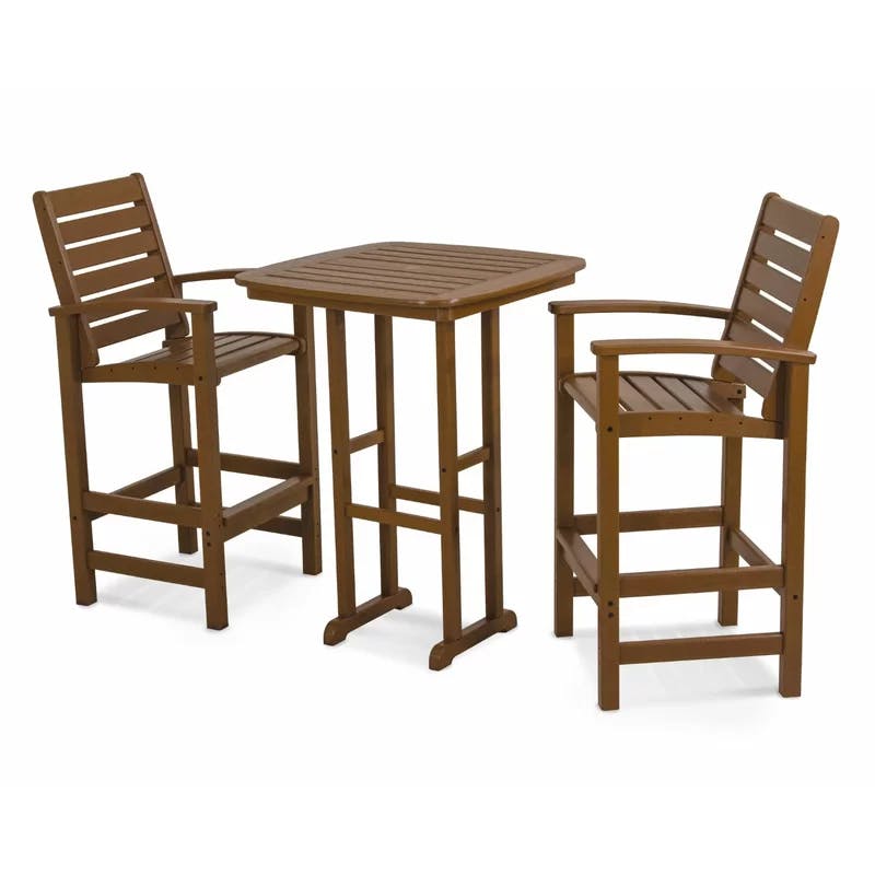 Serenity 2-Person Teak POLYWOOD Bar Set with Stainless Steel Hardware