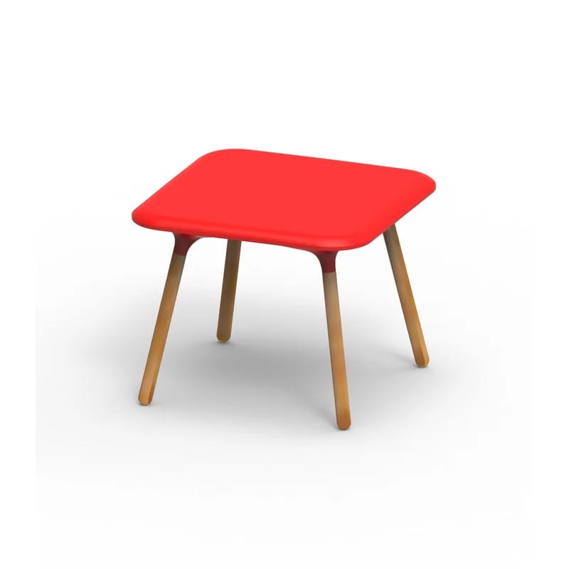 SLOO 90x90 cm Red and Black Indoor/Outdoor Plastic Table