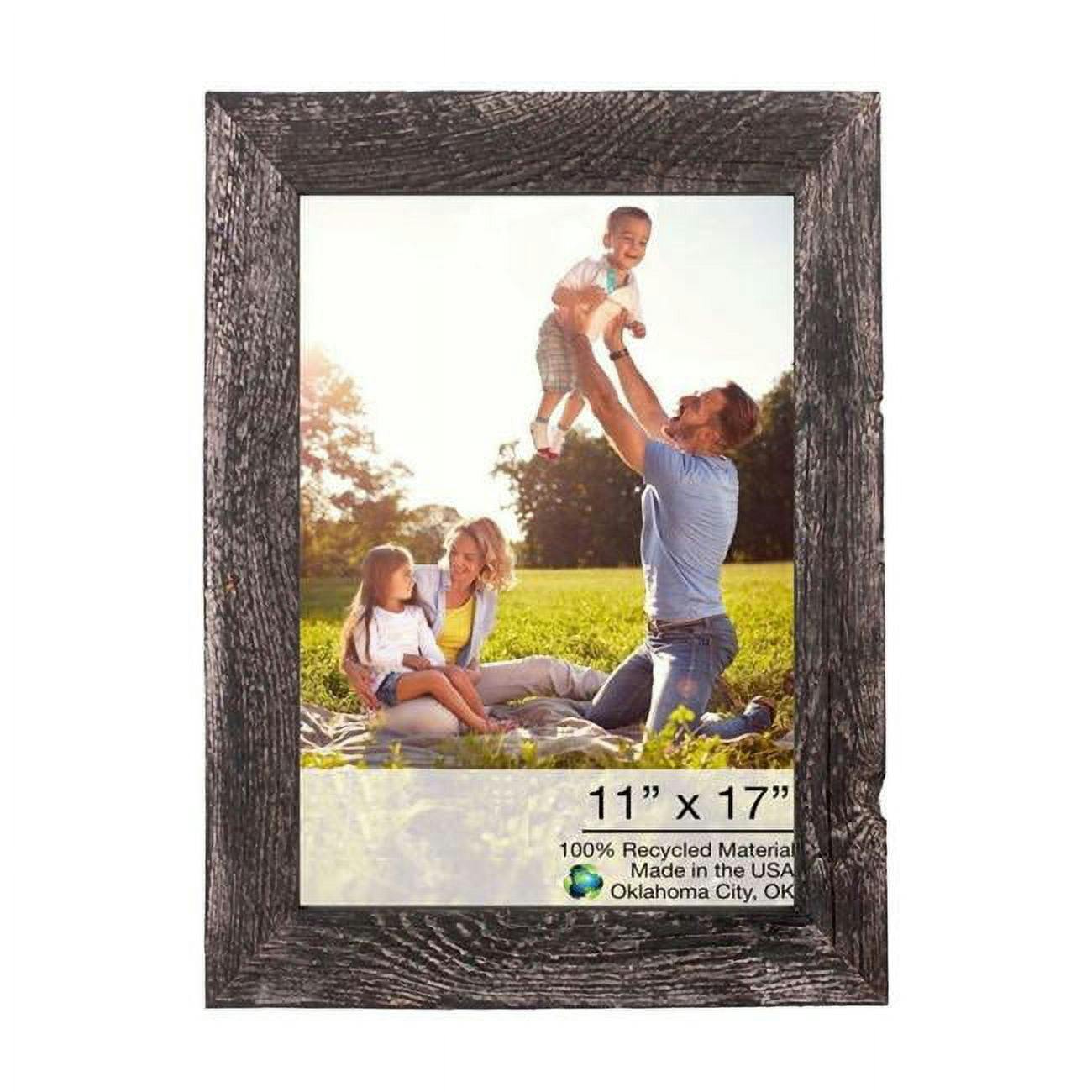 Rustic Farmhouse 11" x 17" Distressed Black Wood Picture Frame