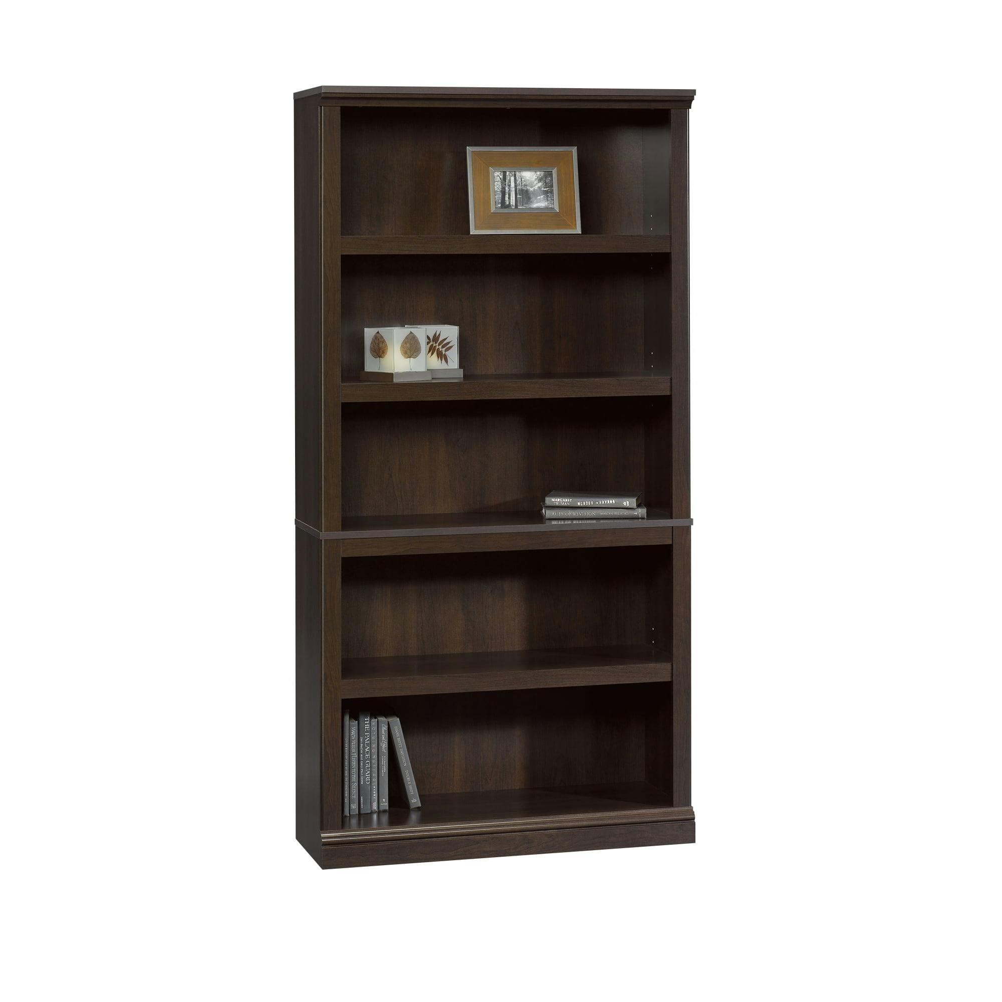 Transitional Cinnamon Cherry 5-Shelf Adjustable Bookcase