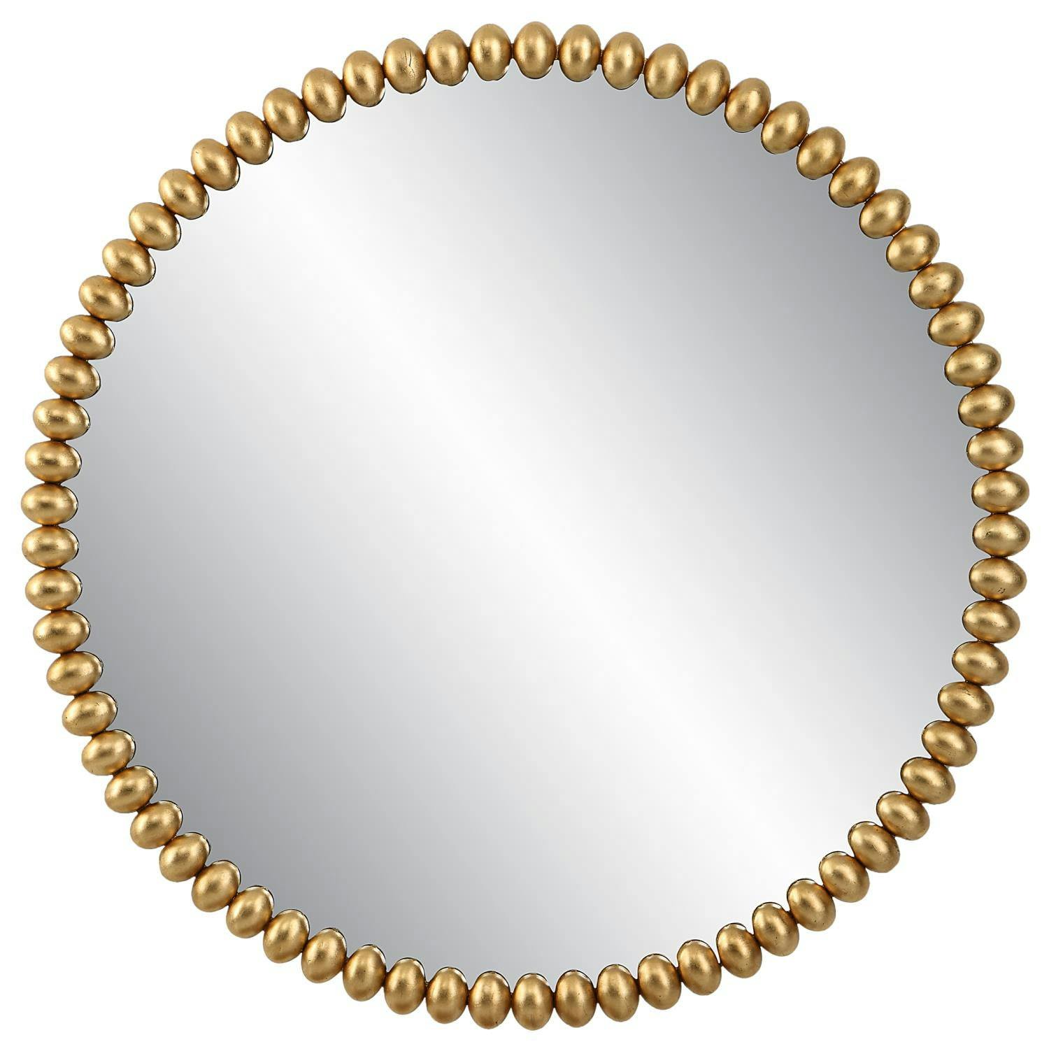 Elegant Byzantine 41" Round Gold Beaded Wall Mirror