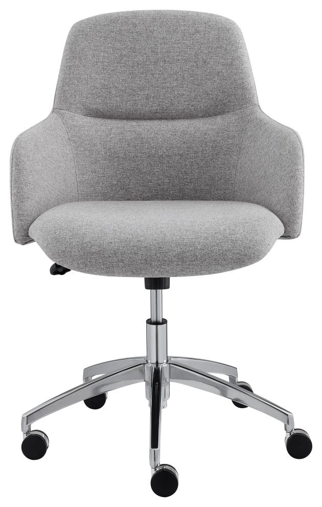 Minna Mid-Back Light Gray Fabric Office Task Chair with Waterfall Cushion