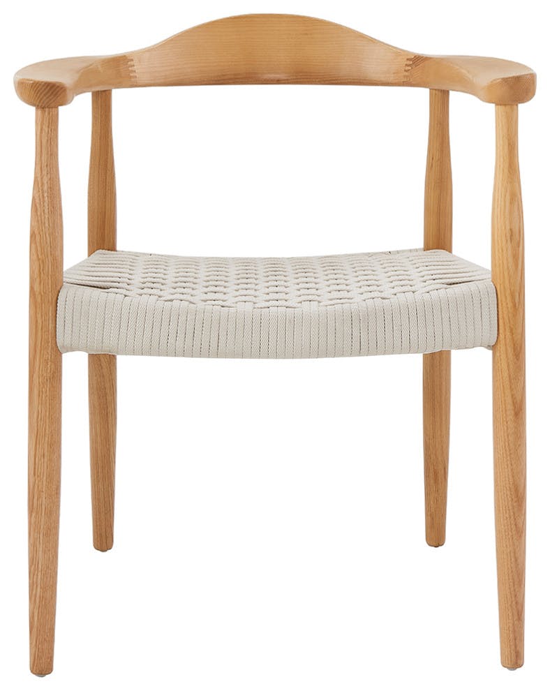 Coastal Natural Beech Wood Armchair with White Rope Seat