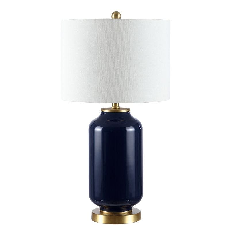 Amaia Navy Glass 26-inch Gold-Finished Contemporary Table Lamp