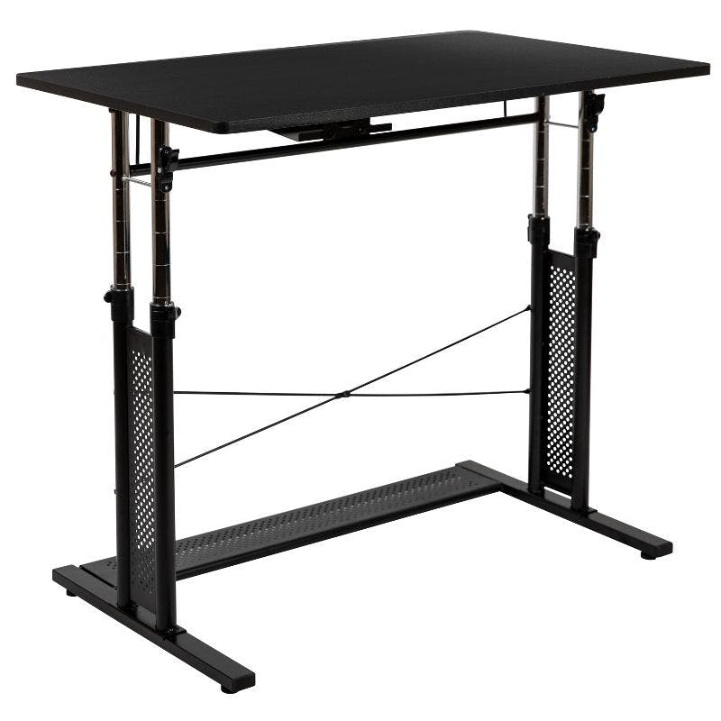 Modern Black 39.3" Adjustable Height Steel Sit/Stand Desk