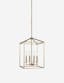 Satin Brass Transitional 4-Light Island Pendant with Clear Silver Wire