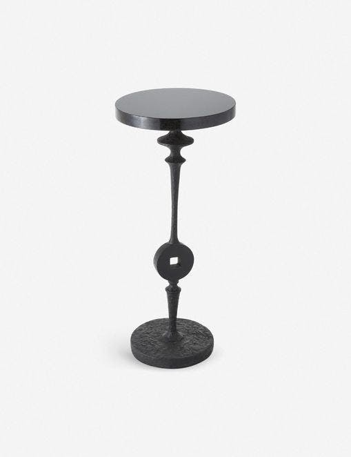 Westleigh Spiral Iron Base Round Table with Black Granite Top