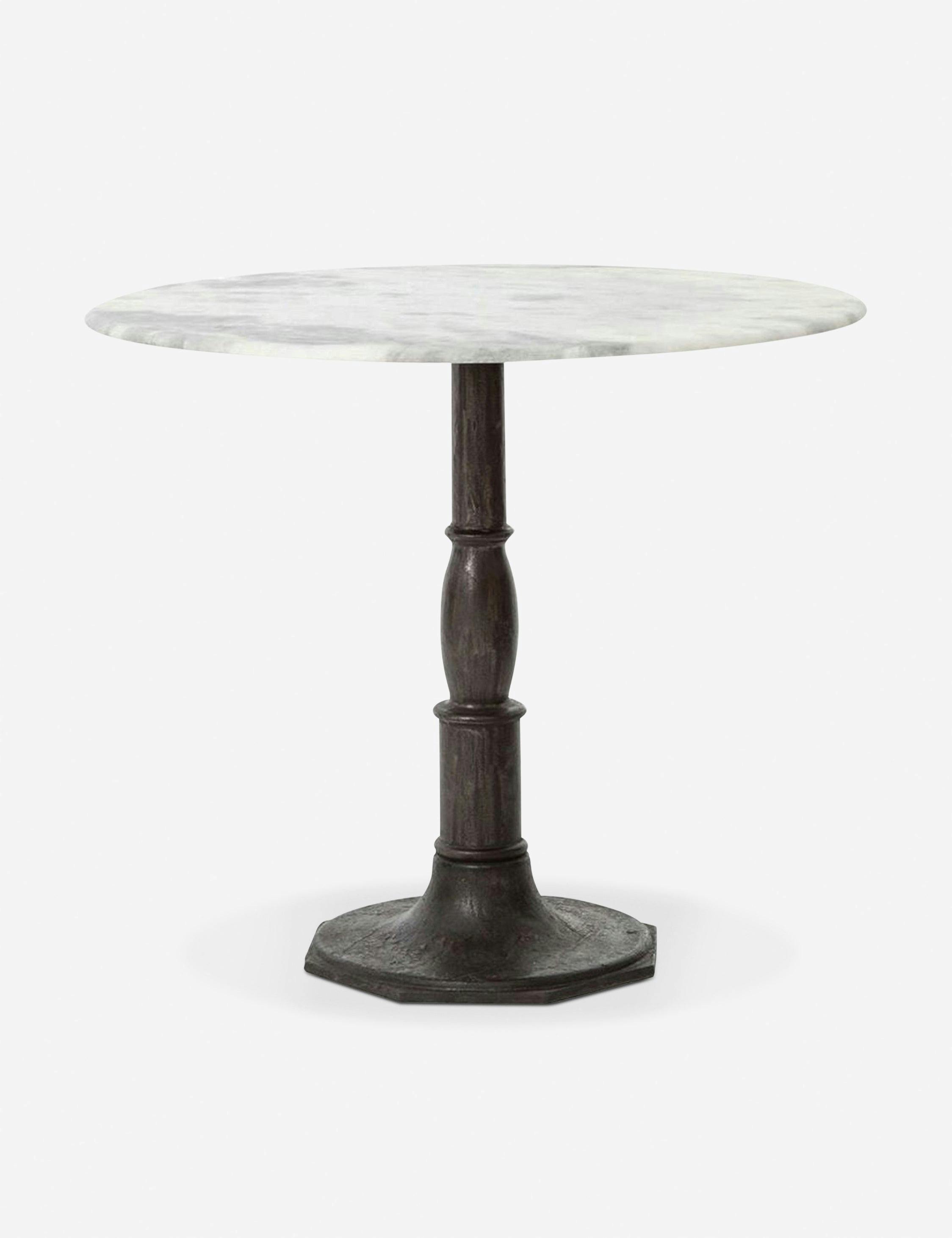 Industrial Marble 36" Round Dining Pedestal Table