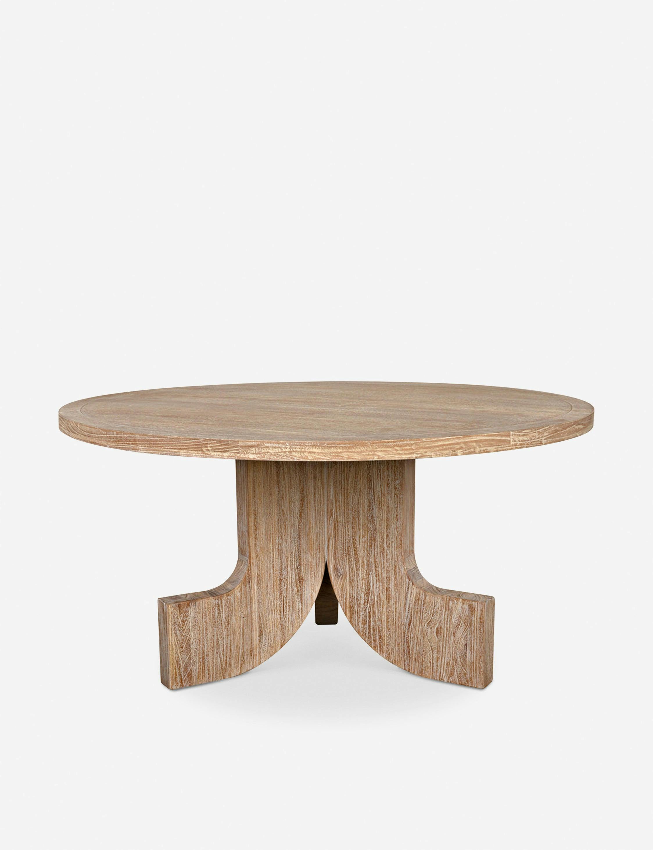 Farmhouse Chic 59" Round Natural Wood Dining Table