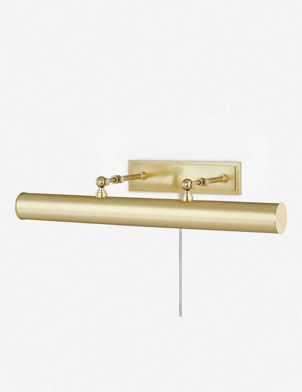 Holly Aged Brass 3-Light Dimmable Wall Picture Light with Plug