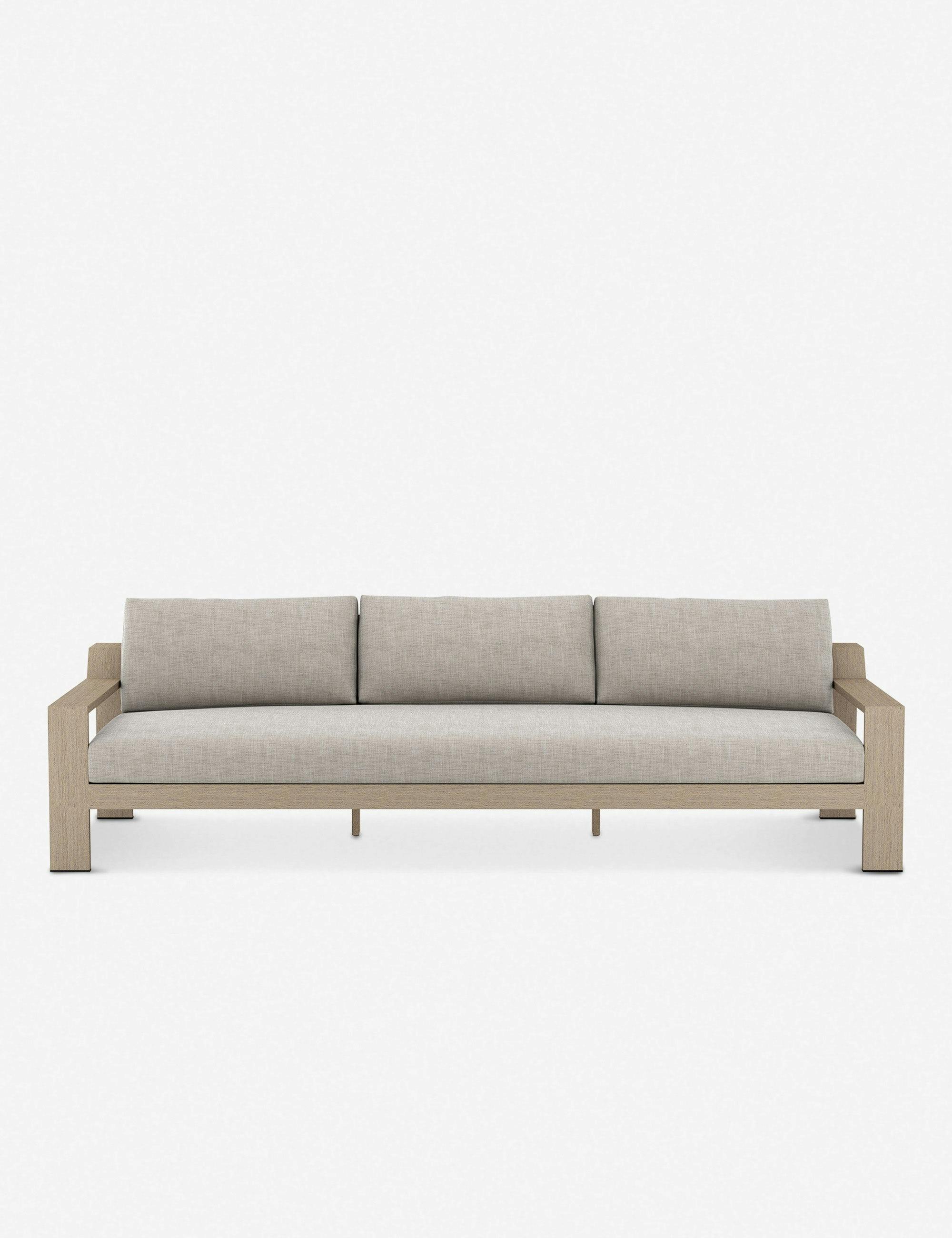 Monterey Contemporary Gray Wooden 106"W Two-Seater Sofa