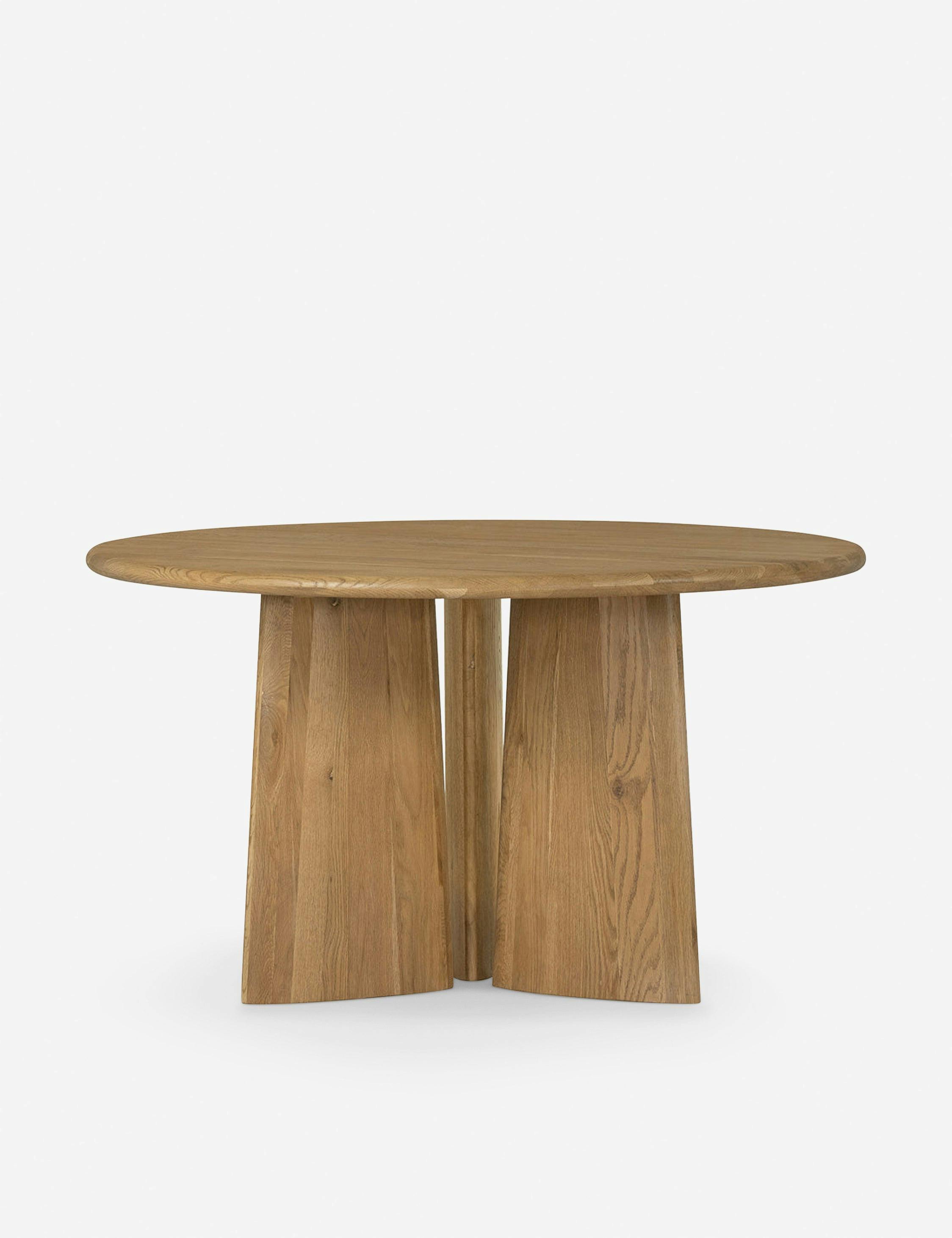 Contemporary Natural Oak Round Dining Table - 52"