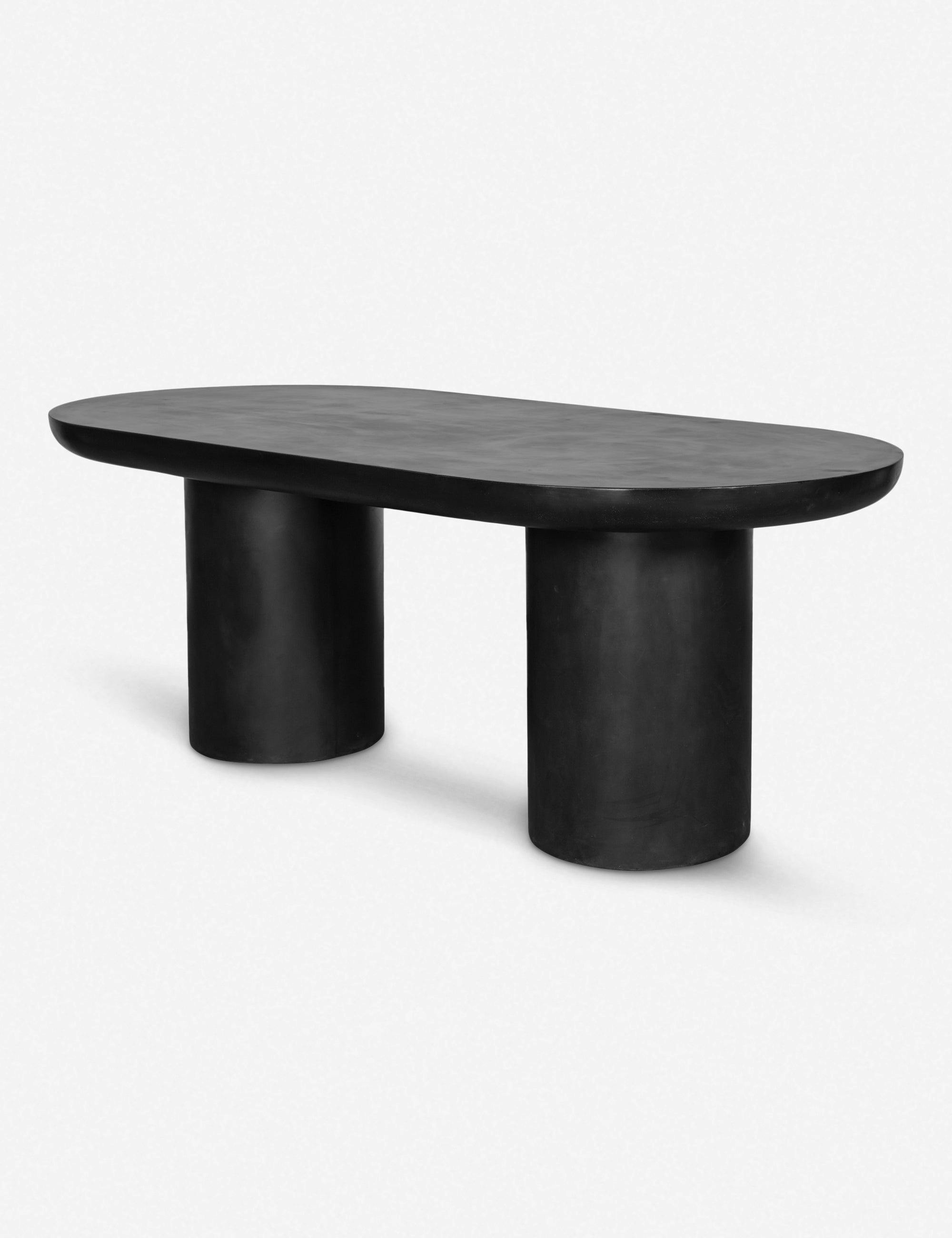 Rocca Black Fiber-Reinforced Concrete 6-Seater Oval Dining Table