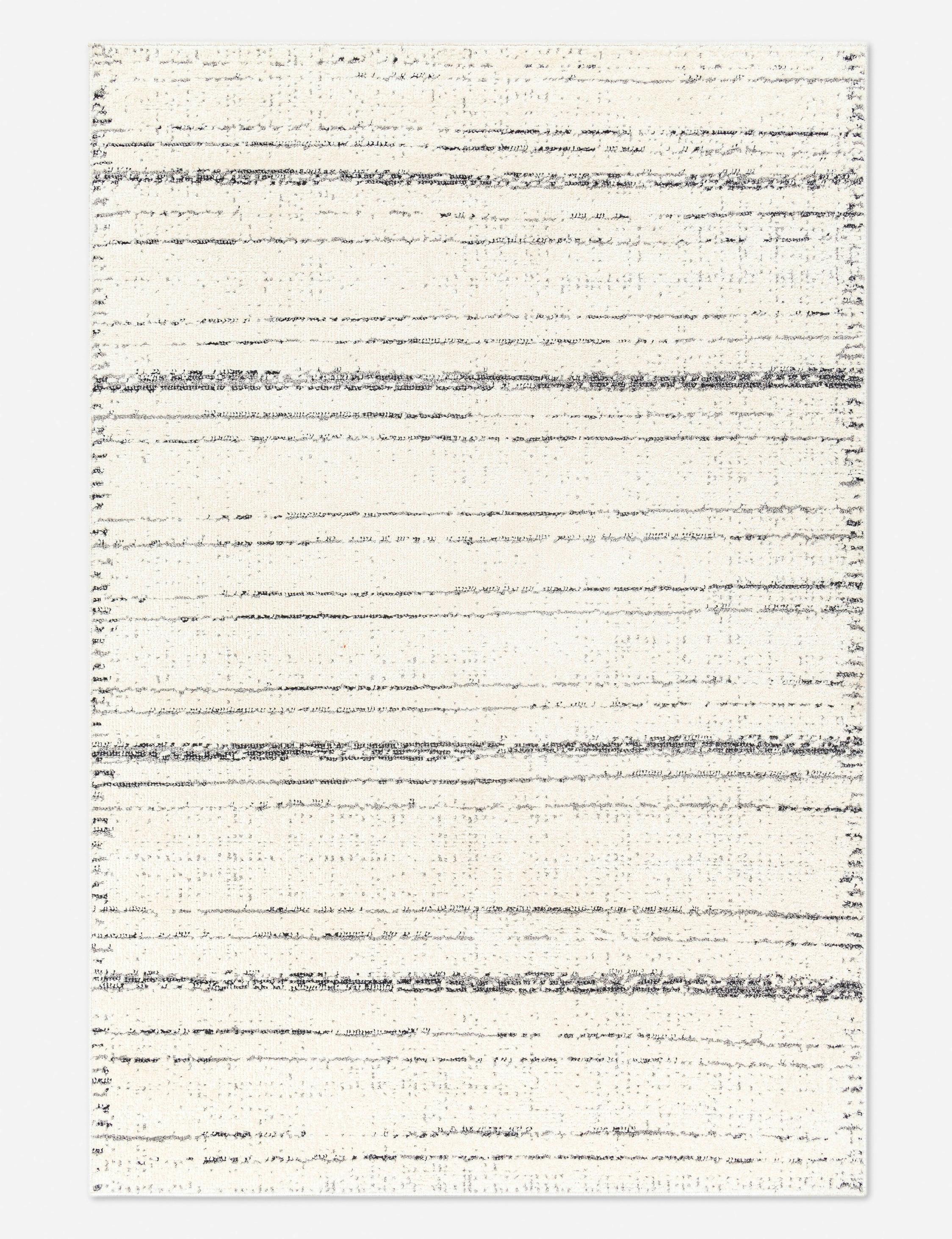 Elysian Gray Stripe 67" x 47" Synthetic Area Rug