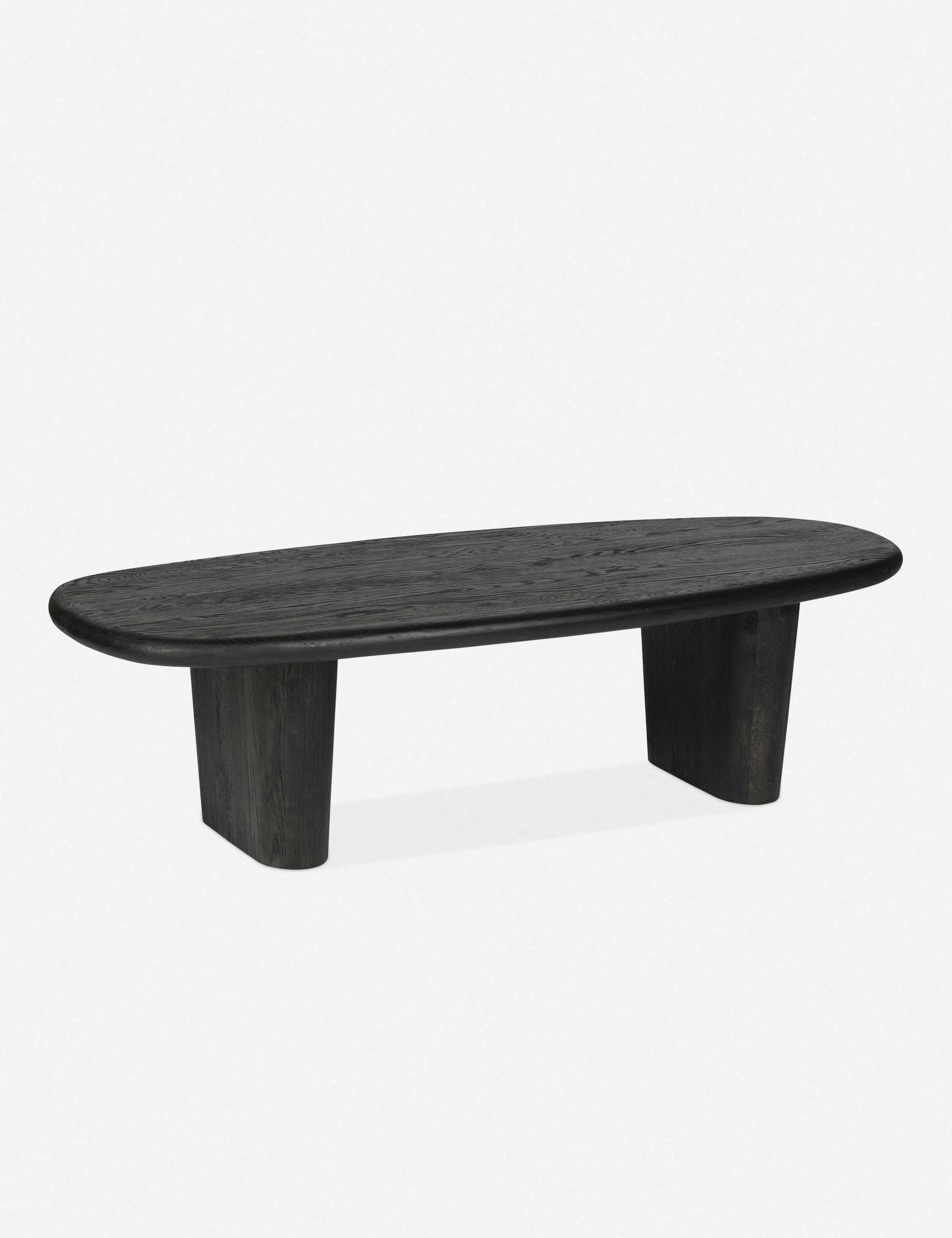 Charcoal Oil-Finished Round Oak Wood Coffee Table
