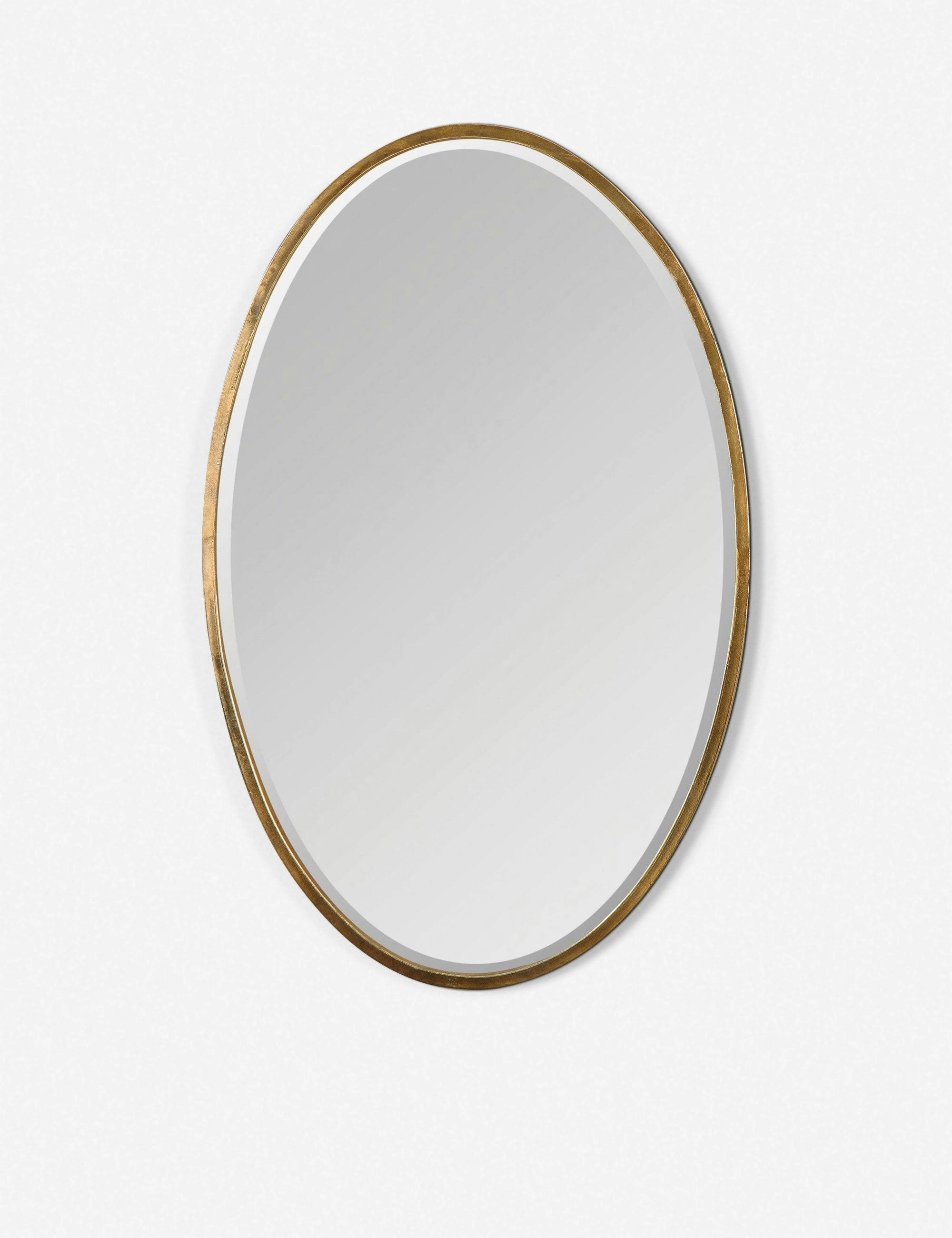 Merci Contemporary Gold Oval Wall Mirror - 18" x 28"