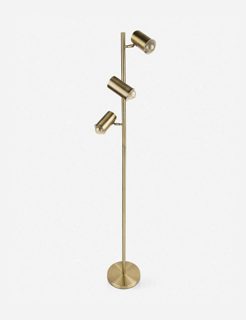 Adjustable Jaylex-Style Brass Tree Floor Lamp, 65"