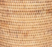Honey Brown Handwoven Rattan Round Waste Basket with Metal Liner