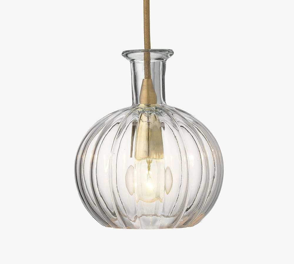 Sophia Mini Globe LED Pendant with Clear Glass and Brass Finish
