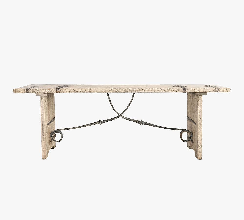 Isabel Reclaimed Pine and Decorative Metal Console Table