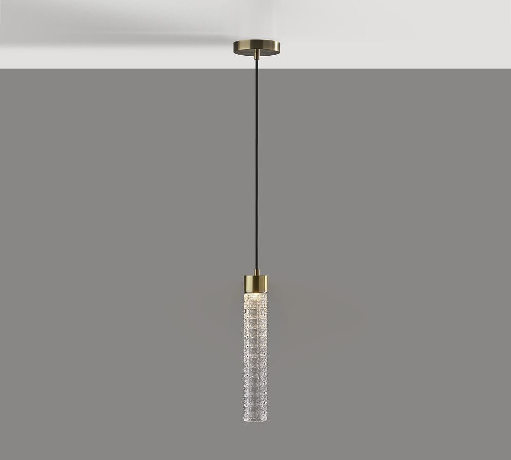 Harriet Mini LED Pendant in Antique Brass with Hand-Blown Glass