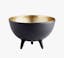 Inca Matte Black and Gold Aluminum Footed Bowl 11.5"