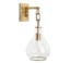 Teardrop Antique Brass Wall Sconce with Clear Glass