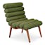 Arlo Barrel Dark Green Metal Accent Chair in Green Boucle