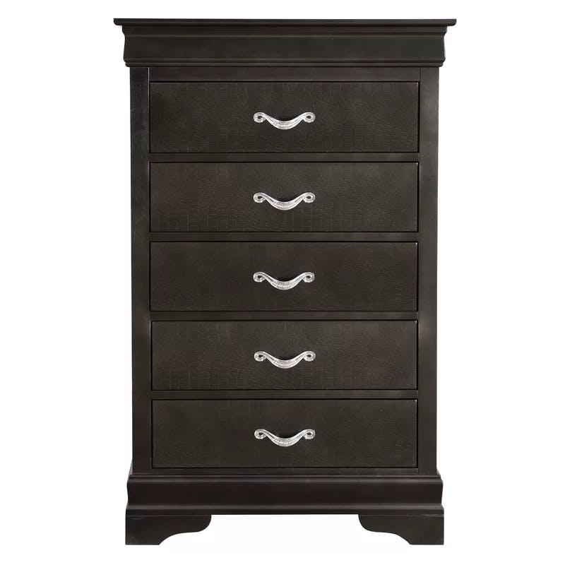 Charcoal Elegance 48" Tall Dovetailed 5-Drawer Chest