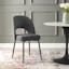 Charcoal Black Upholstered Side Chair with Matte Metal Legs