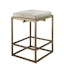 Art Deco Shelby White Leather and Brass Counter Stool